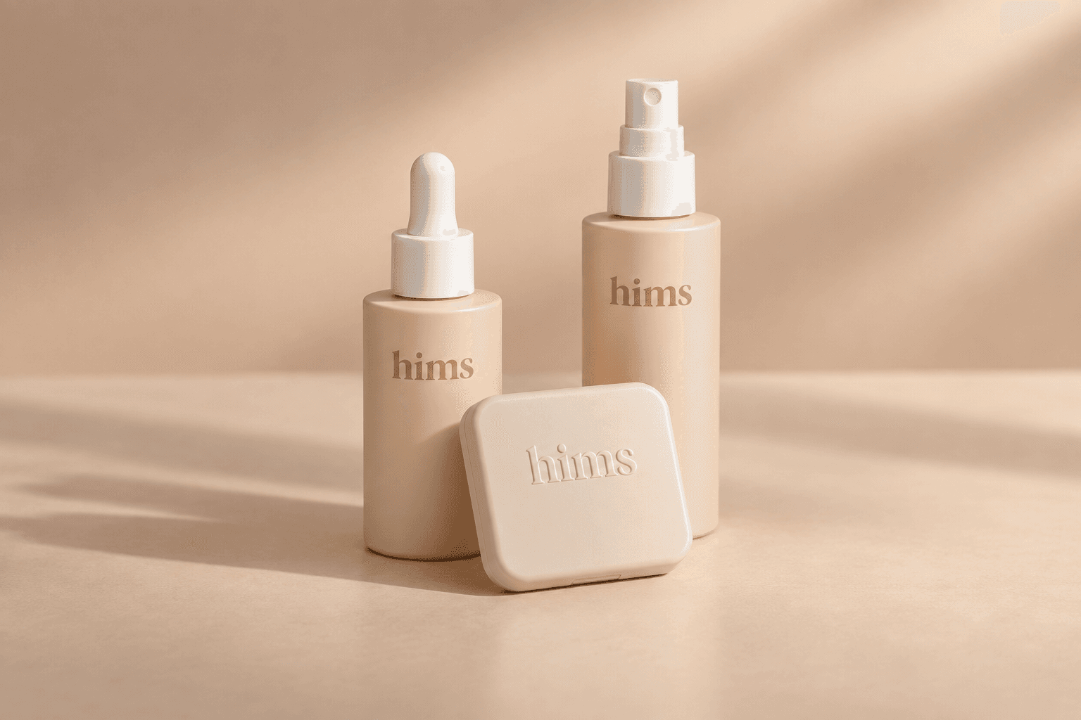 Hims hair treatment packaging illustration