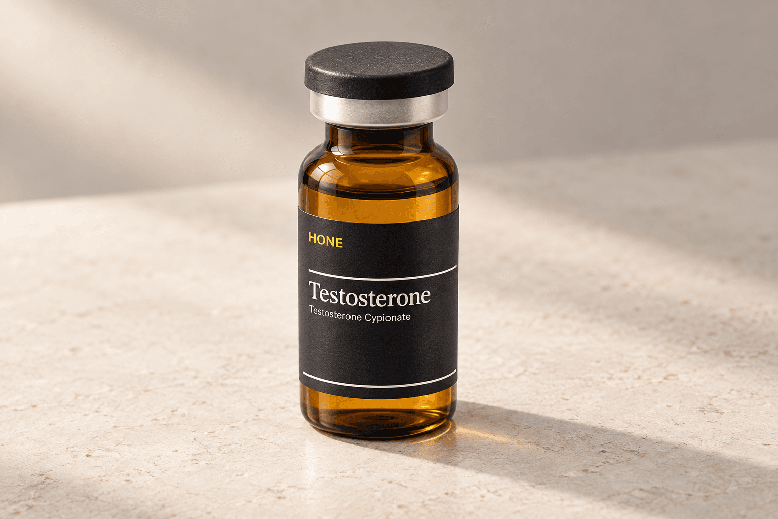 Hone testosterone vial illustration