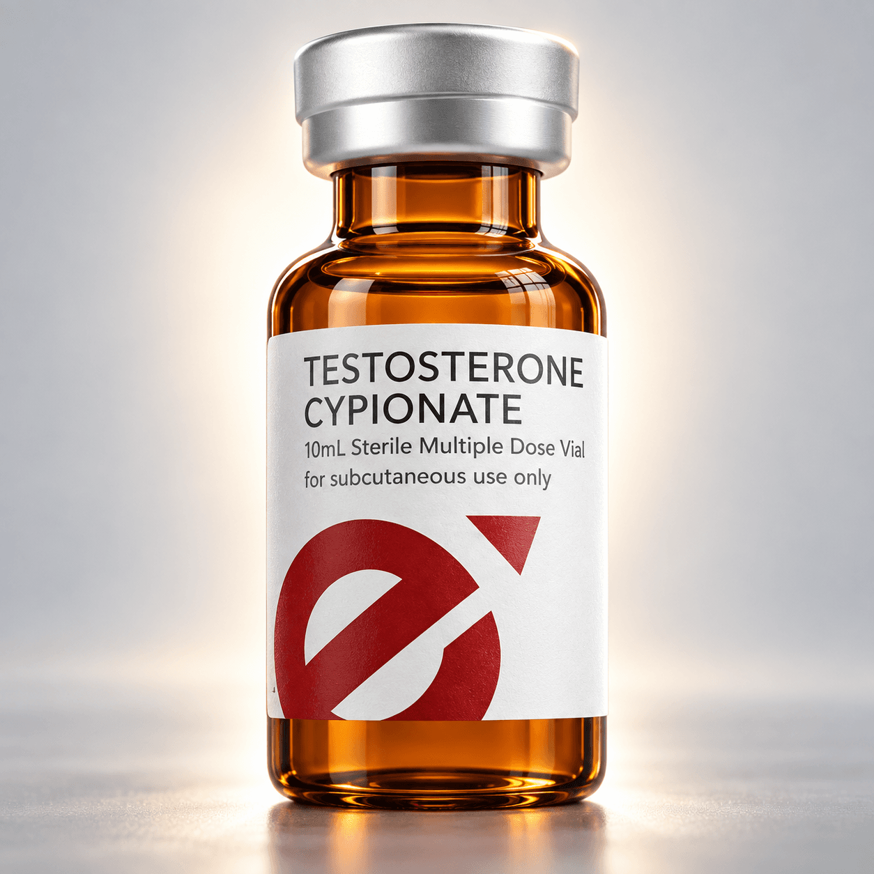 Male Excel testosterone vial illustration